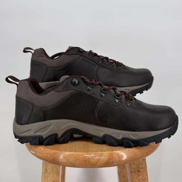 Columbia Waterproof Leather Shoes Mens 13 Brown Hiking Omni Grip BM1729-231